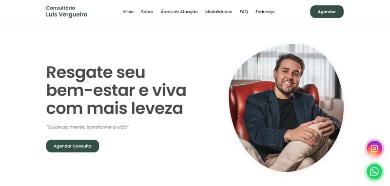 Site institucional do consultório de psicologia Luis Vergueiro em Ribeirão Preto