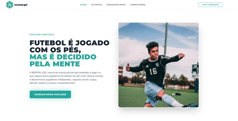 Site institucional e e-commerce Mental.Gol desenvolvido pela Mythros Digital